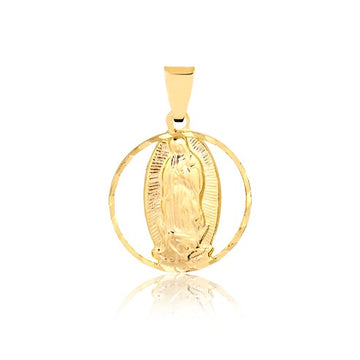 18K Gold Layered Oro Laminado Cut Out Our Lady of Guadalupe Medal Pendant Charm 31.0125